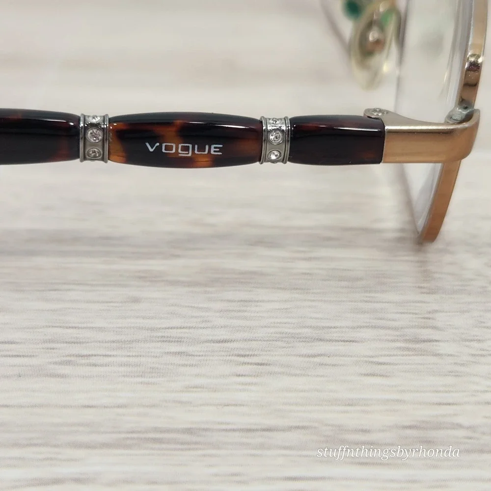 Vogue Eyeglasses VO3922B Metalized‎ 939 Tortoise Jeweled Arm 52-16-135mm